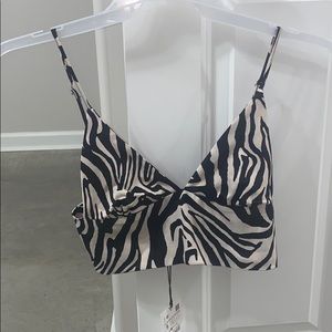 zara zebra print crop top